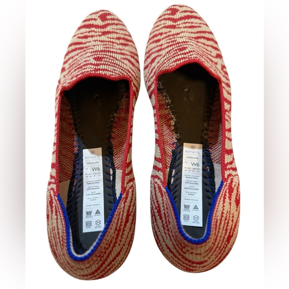 Rothy’s Red Zebra Loafers Size 6 In Great Conditi… - image 5